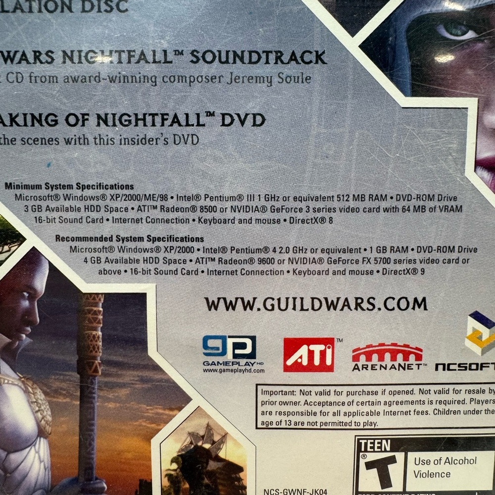 Guild Wars: Nightfall Collector's Edition PC CD-ROM Complete Set Untested As-Is - Picture 5 of 6